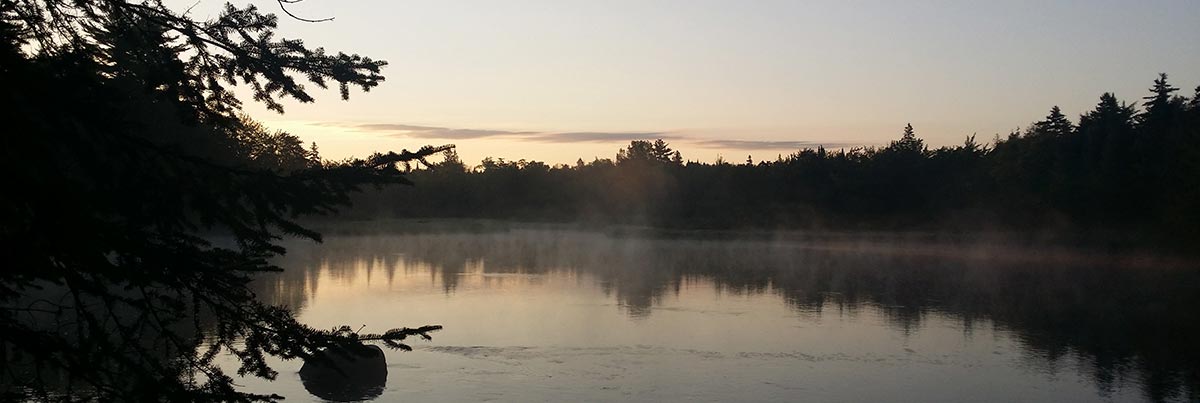St. Croix river early in the morning with River Smoke rising